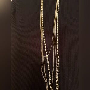 Elegant Silver and Pearl Chain Necklace
